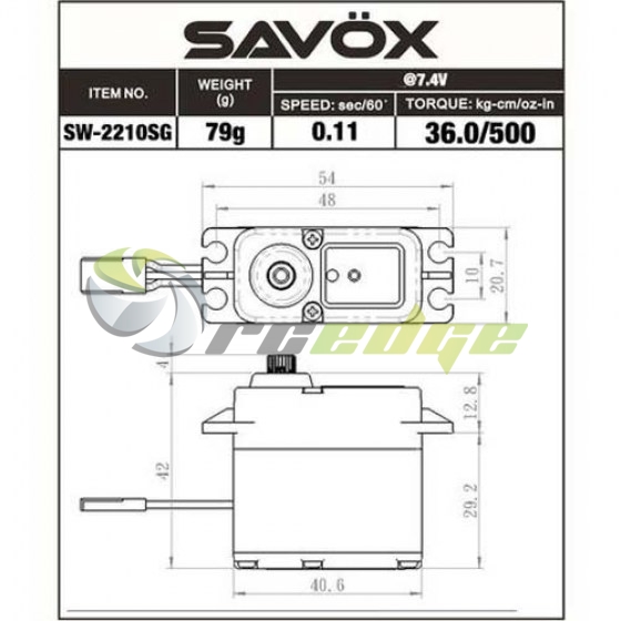 Savox_SW2210SG_Waterproof_Servo_2